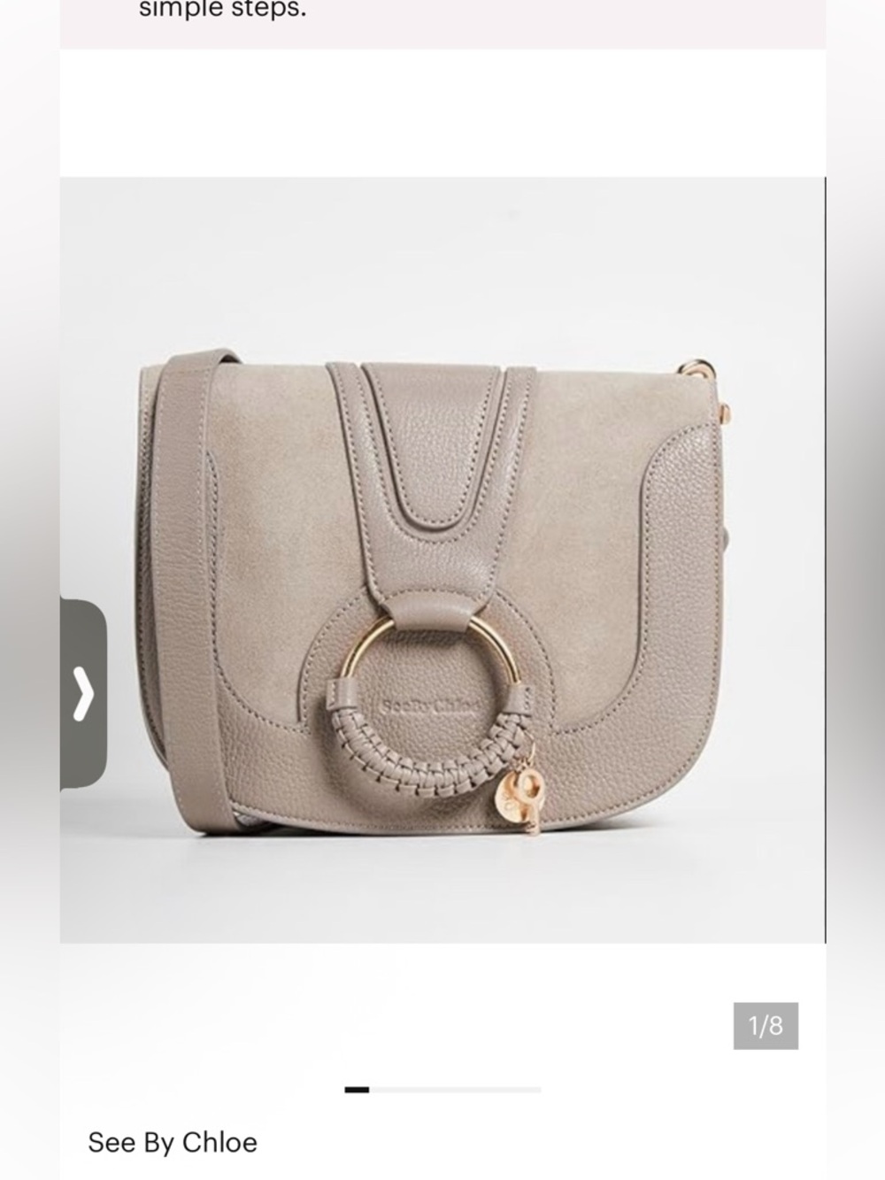 See By Chloé Taupe Suede & Leather Crossbody with Signature Ring